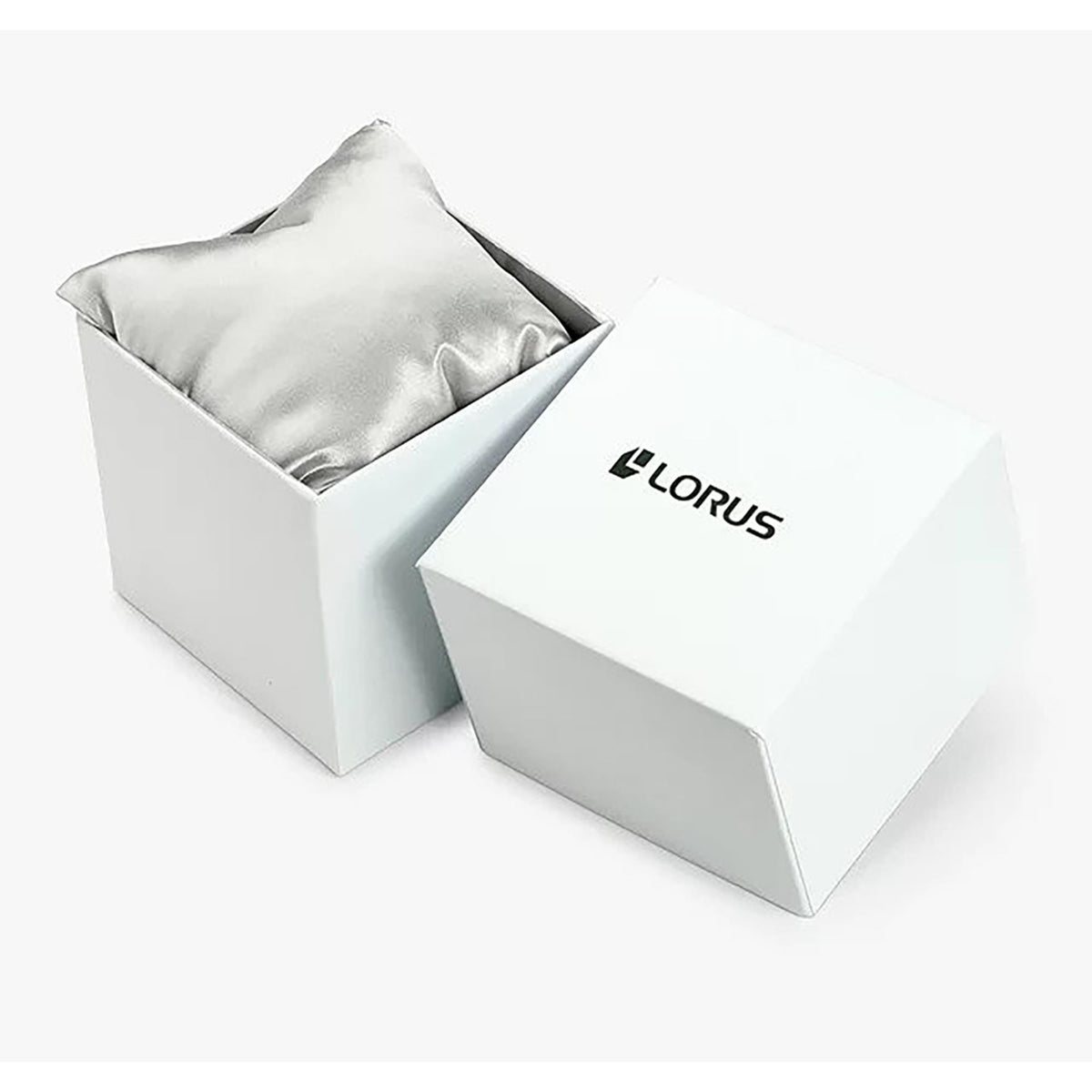 LORUS watch gift boxes with satin cushion, white exterior packaging