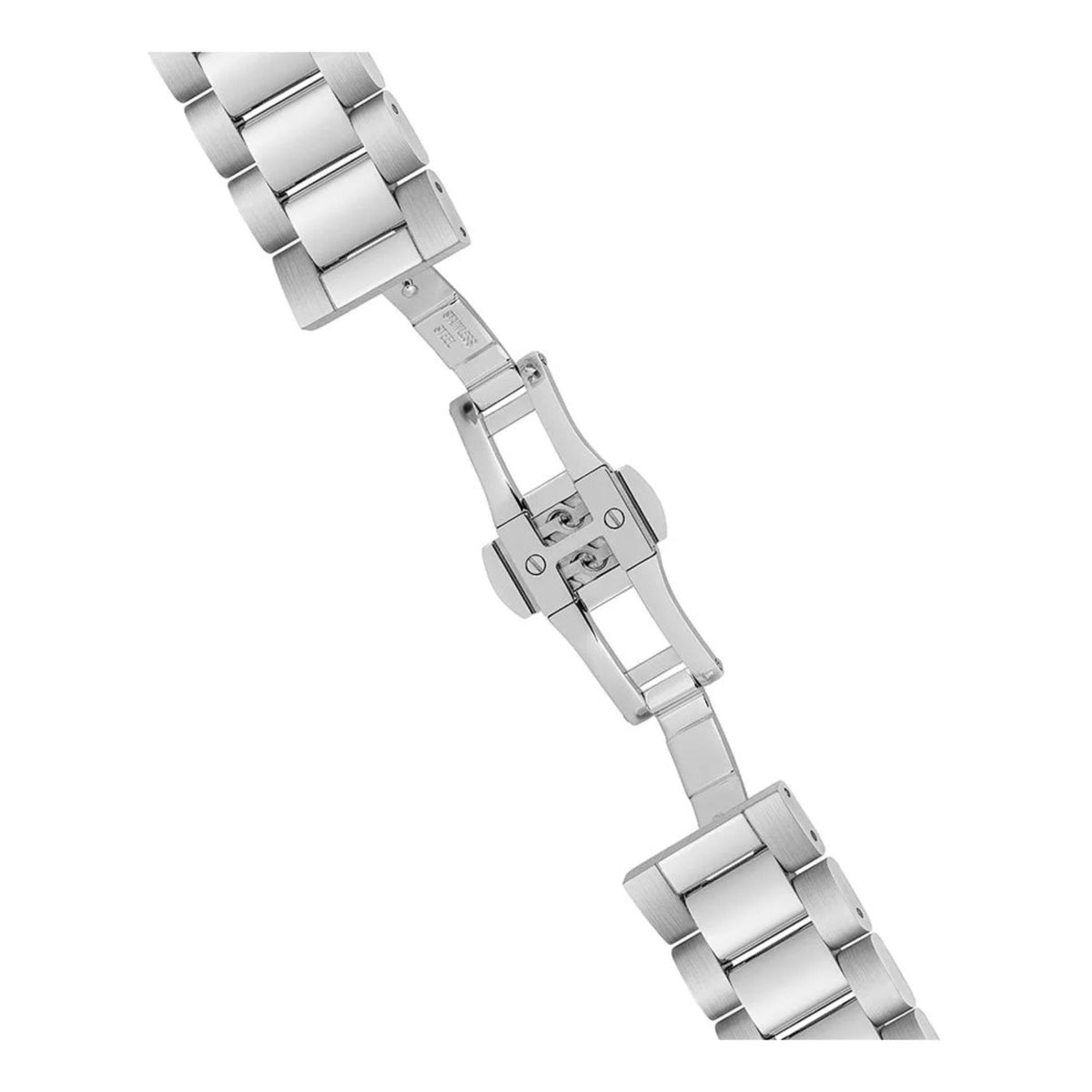 Ingersoll men's watch with linked steel bracelet and clasp, underside buckle detail