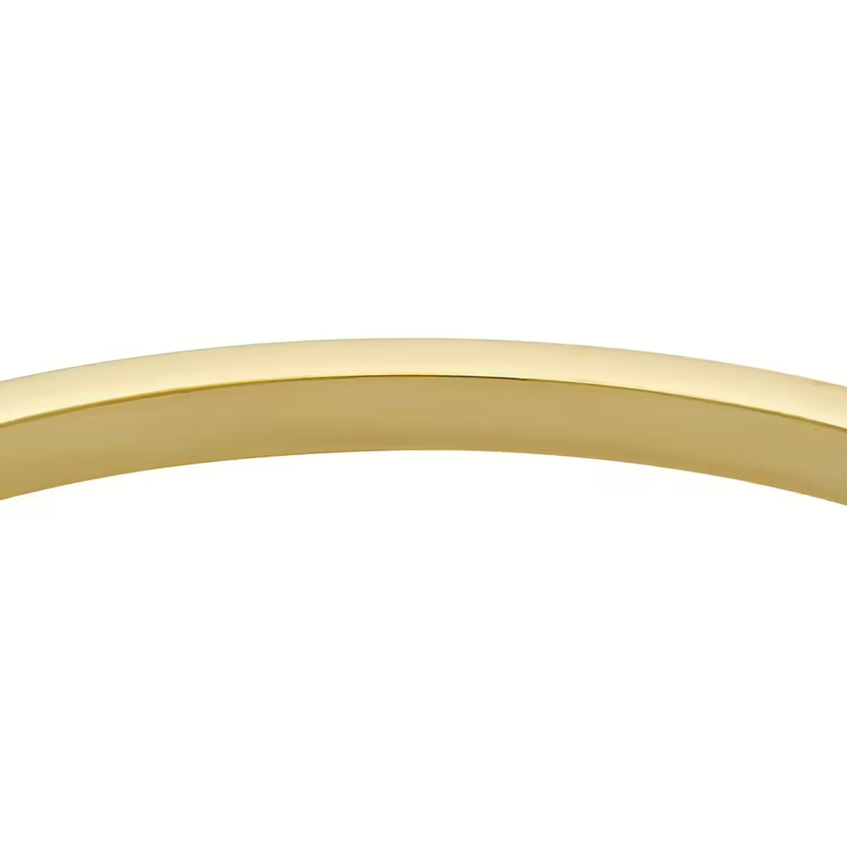 Close-up view of smooth gold-tone bangle band