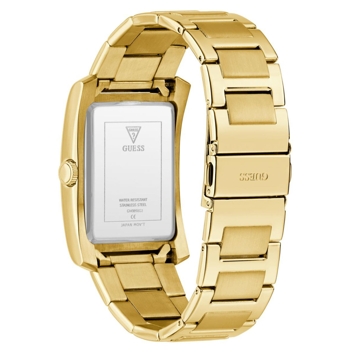 Men's stainless steel strap watch with gold-tone link bracelet and silver face