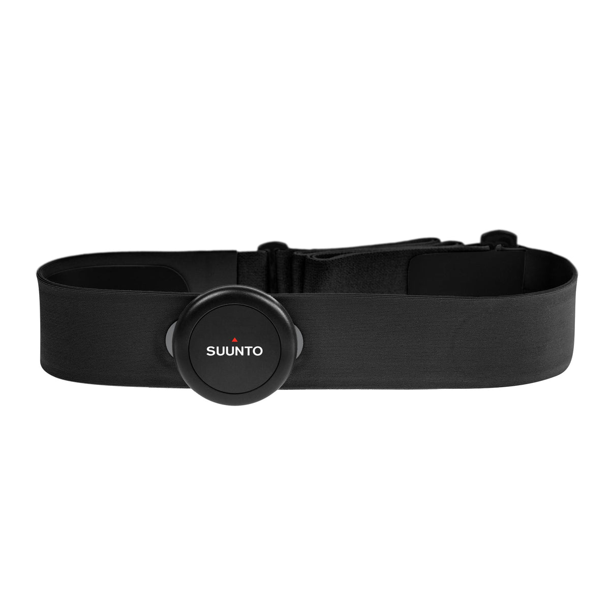 Suunto Smart SS050579000 polyamide chest heart rate belt front view with brand logo module attached