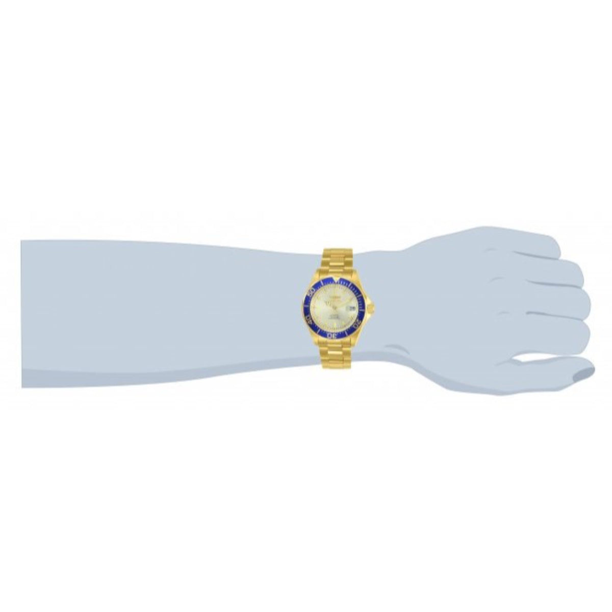 Men's automatic diver watch with champagne dial and gold-tone steel bracelet