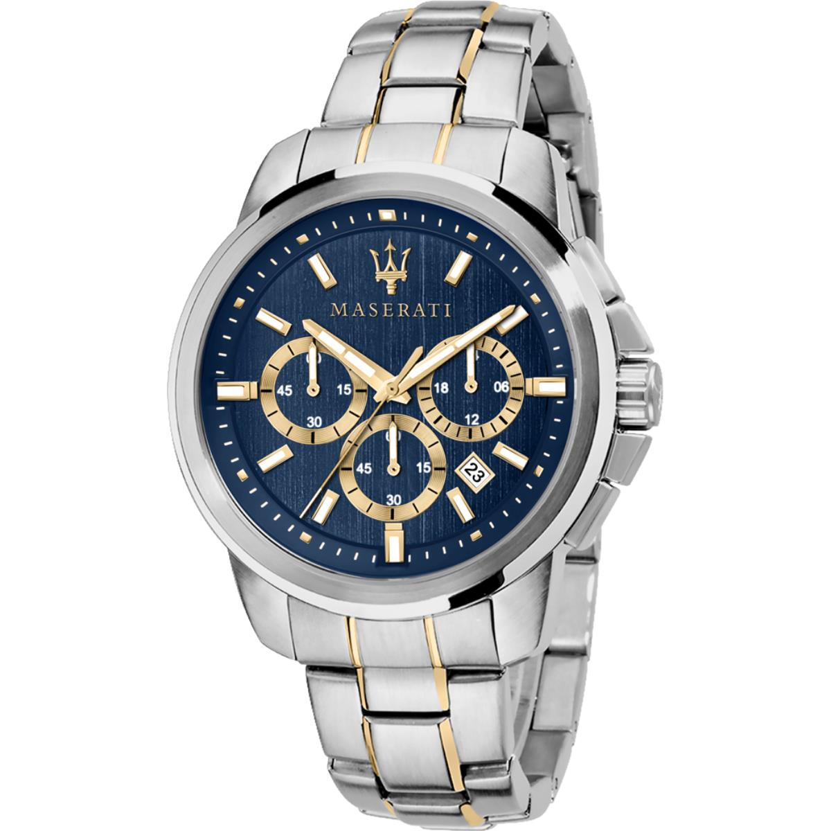 Maserati Successo Quartz Chronograph Blue Dial Steel Strap Men's Watch R8873621016