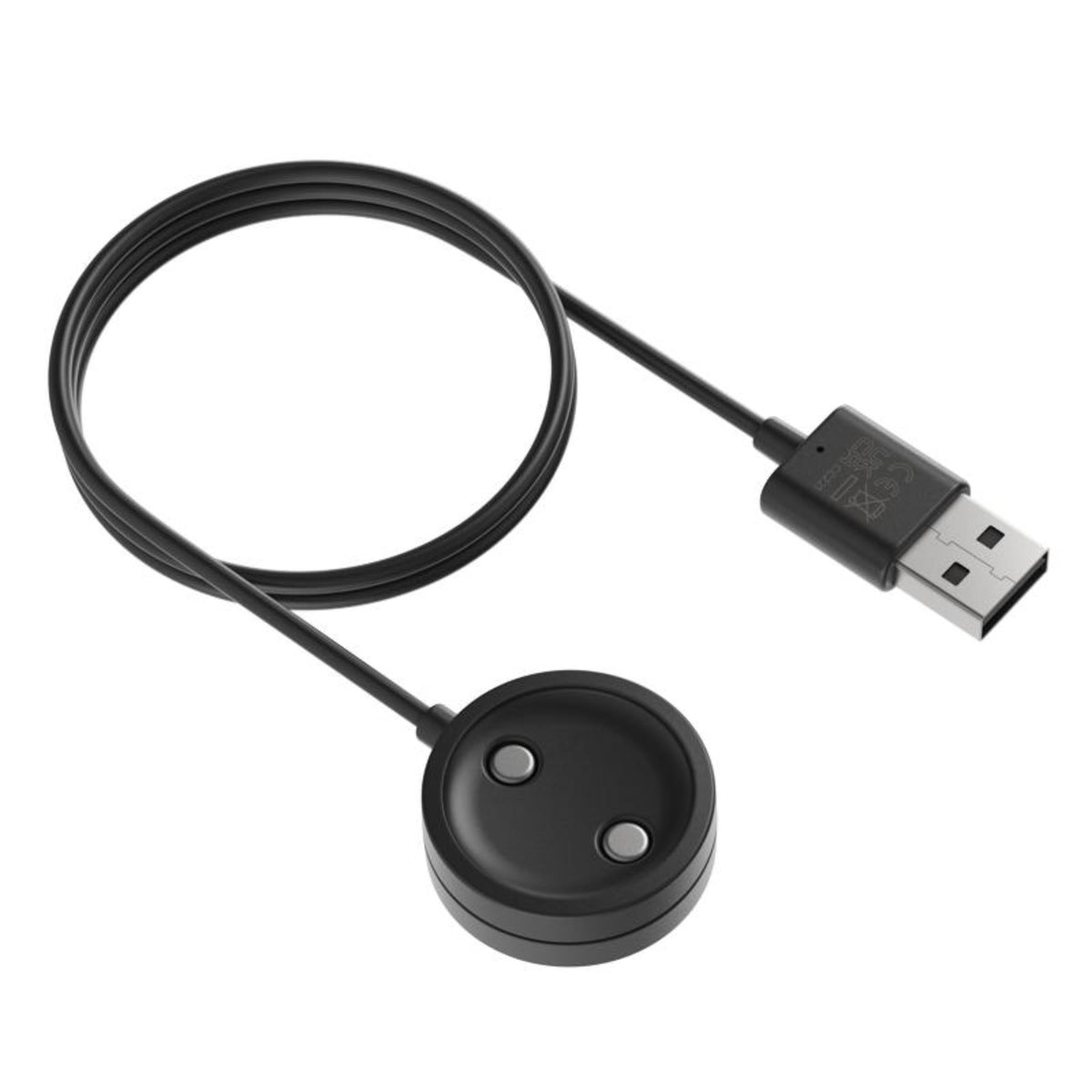 Suunto Magnetic USB Charging Cable SS050839000 angled view detailing magnetic charging contact pins and USB plug