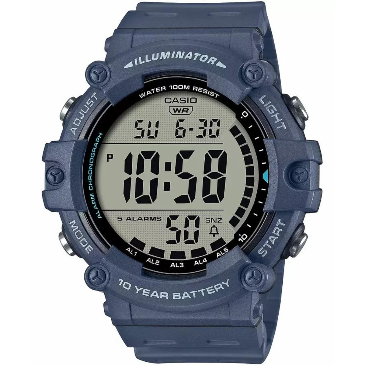 Casio Standard 51.2mm AE-1500WH-2AVEF digital dial front view