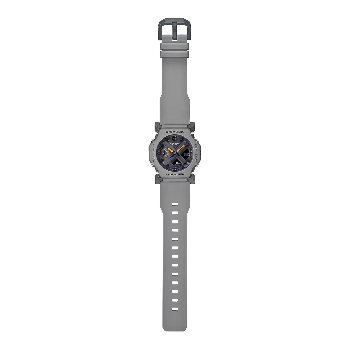 Full flat lay view of the Casio G-Shock 2300 Series GA-2300-8AER watch, including strap and buckle