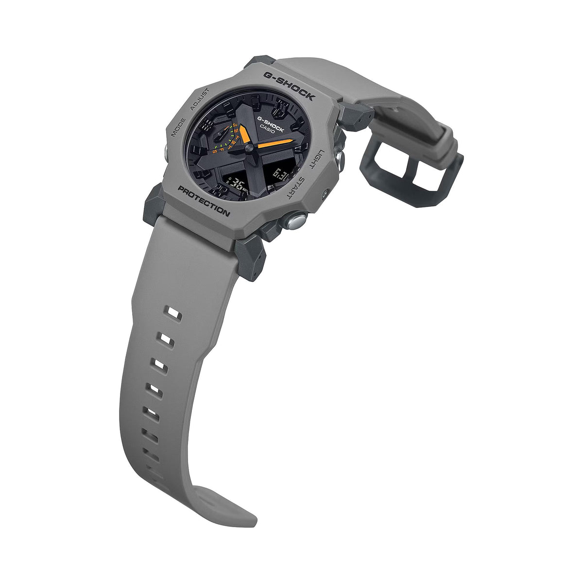 Three-quarter angled view of the Casio G-Shock GA-2300-8AER digi-analogue men's sports watch