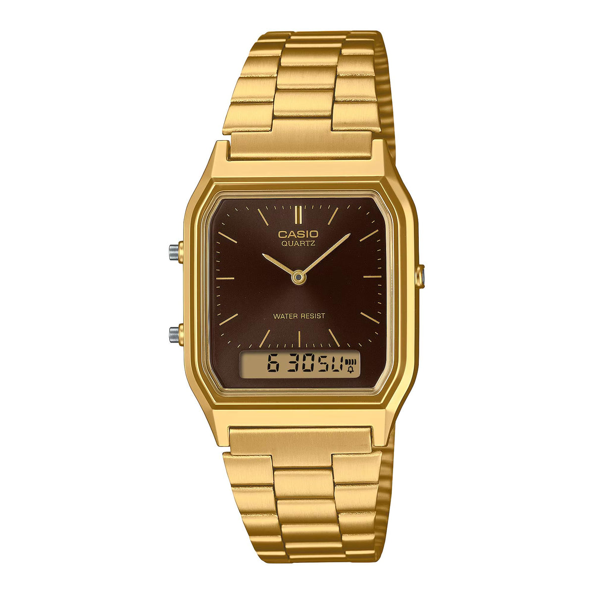 Casio Vintage Brown Digi-Analogue Steel Strap Women's Watch AQ-230GA-5AMQYES
