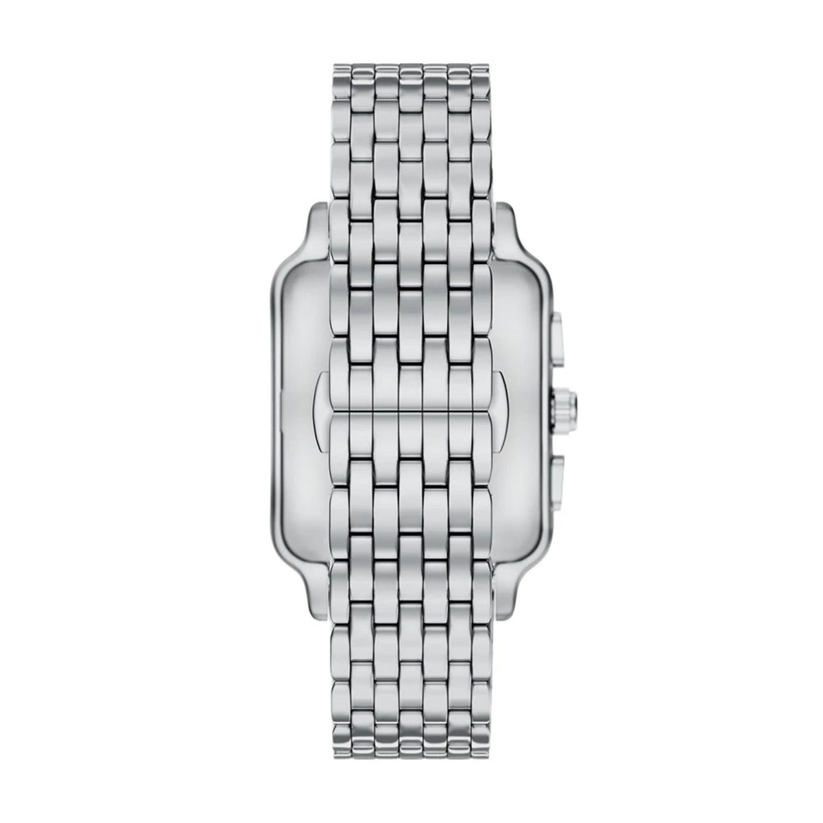 Back view focusing on the multi-link stainless steel bracelet links