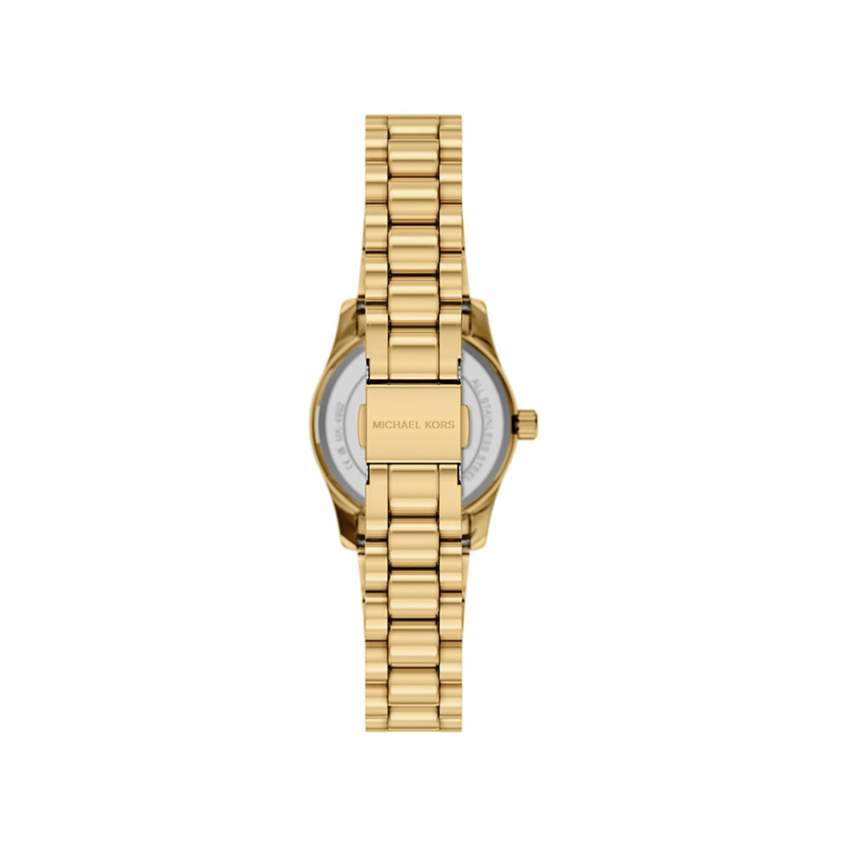 Michael Kors gold dial steel quartz watch with Roman numeral markers and link bracelet