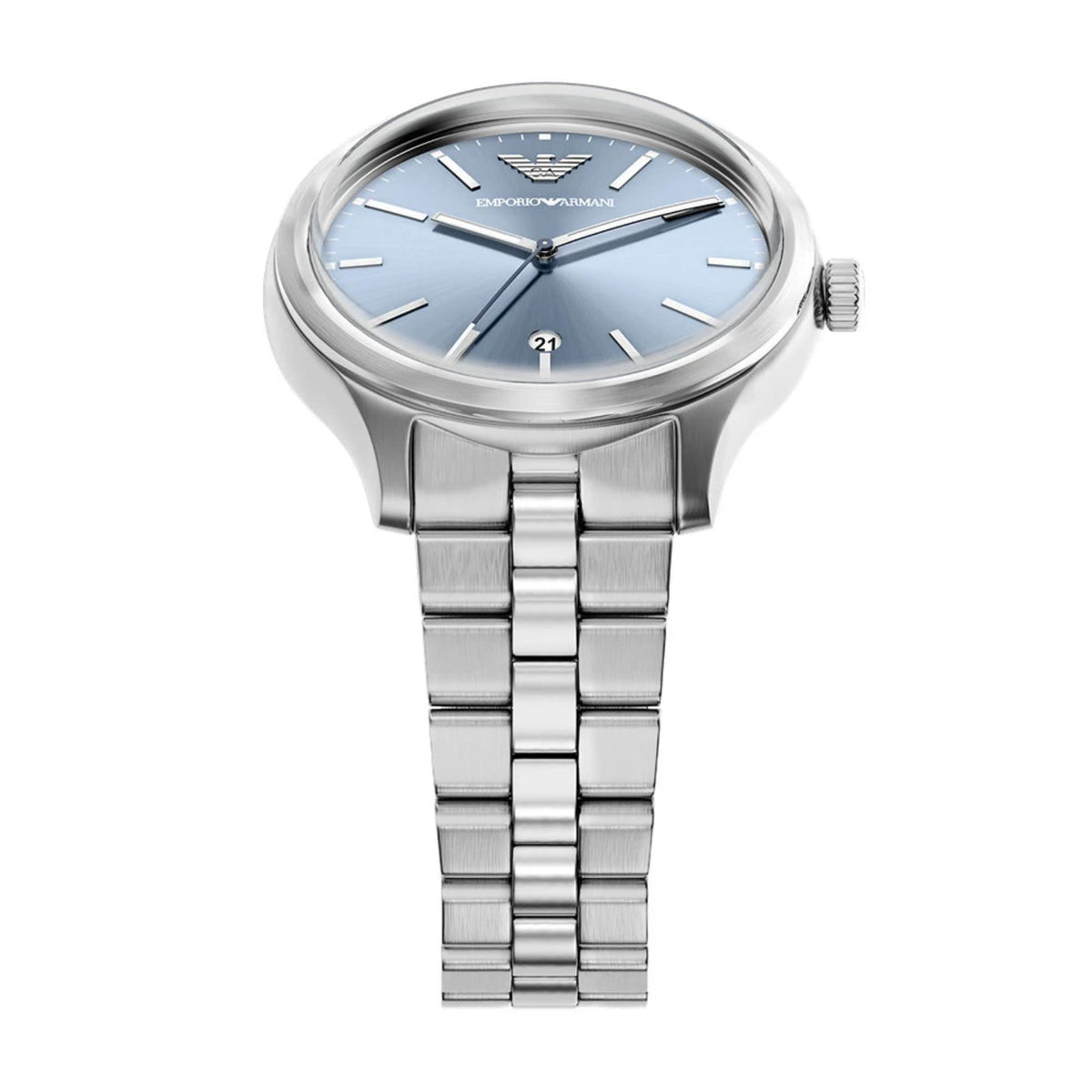 Emporio Armani Dario AR11748 sunray dial and mineral crystal angled view