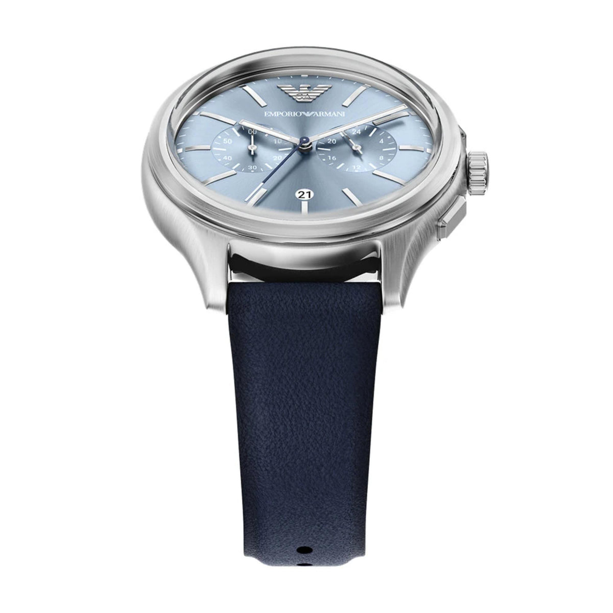 Emporio Armani Dario AR11747 chronograph subdials and sunray dial close up