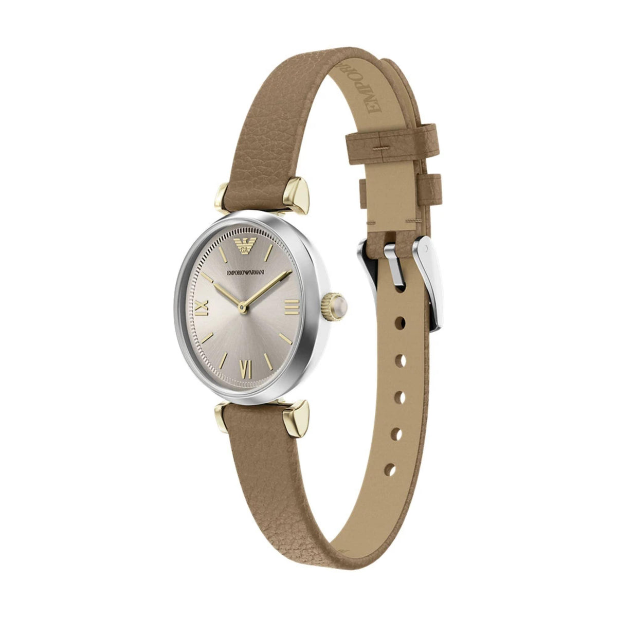 Emporio Armani Gianni T-Bar AR11770 champagne dial front view