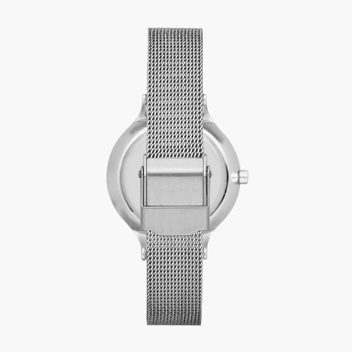 Rear View Showing Stainless Steel Mesh Strap Clasp on Skagen Anita Lille SKW2149