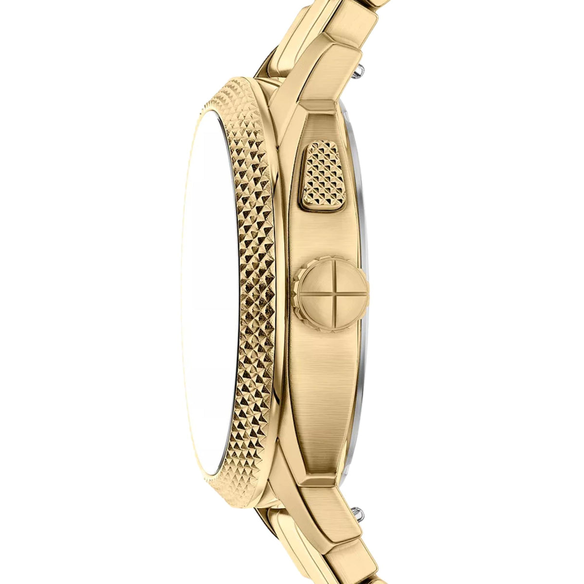 Fossil Machine FS6157 gold-tone watch side profile view