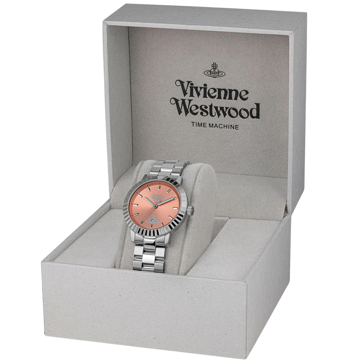 Vivienne Westwood Dulwich VV307COSL watch inside branded presentation box