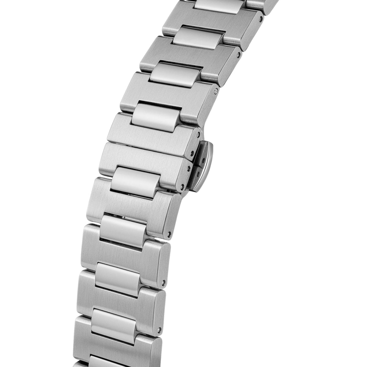 Vivienne Westwood Merton VV318MTSL steel bracelet close-up highlighting folding clasp construction