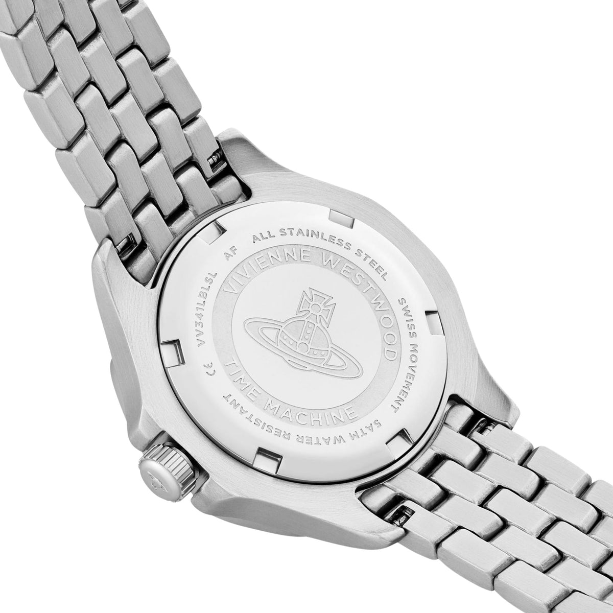 Vivienne Westwood The Brompton VV341LBLSL engraved stainless steel caseback detail