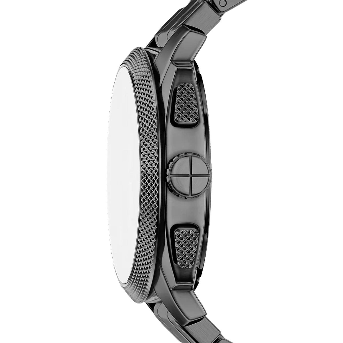 Fossil Machine FS6160 side profile view showing crown and textured pushers