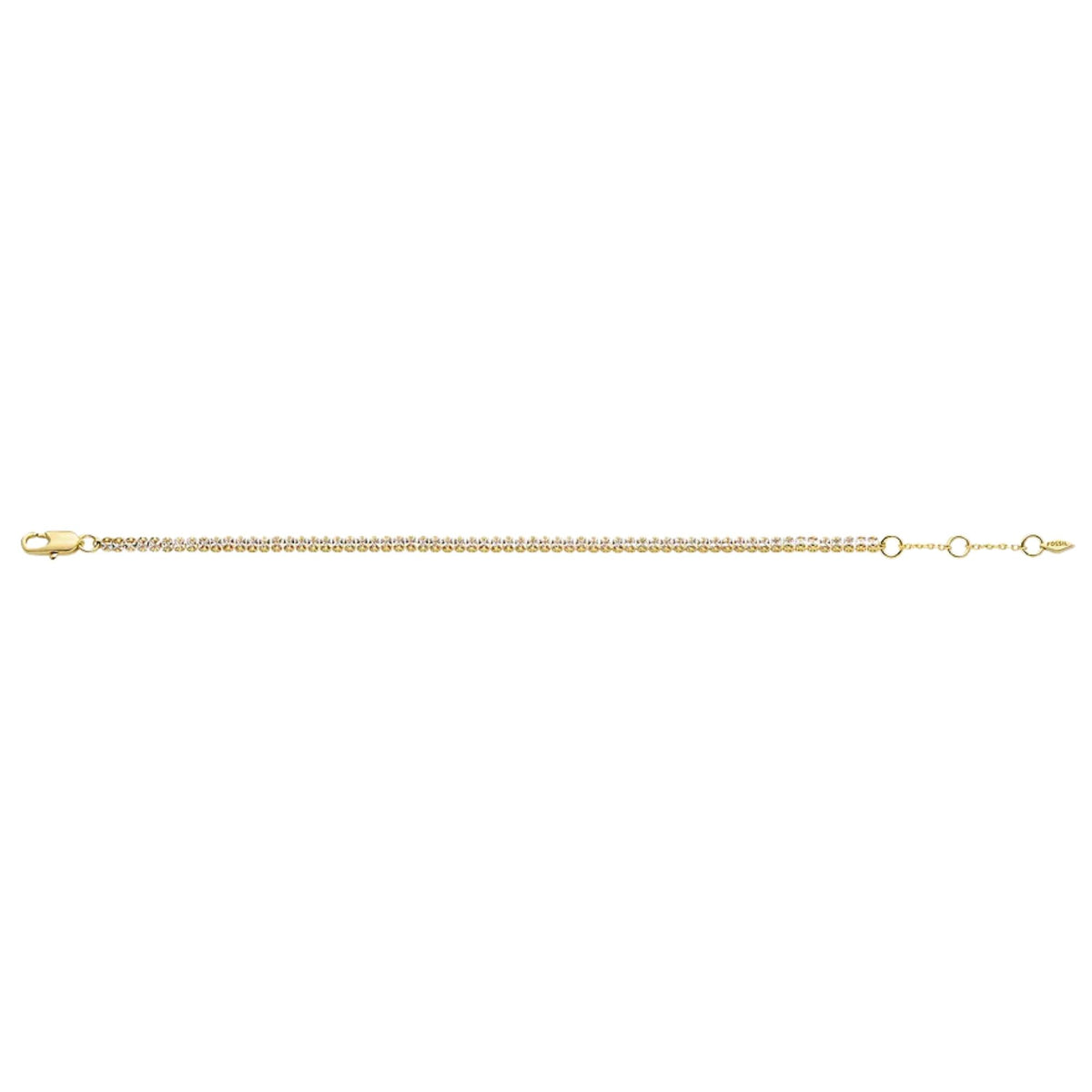 Fossil Ellis pavé glitz gold-tone brass tennis chain bracelet
