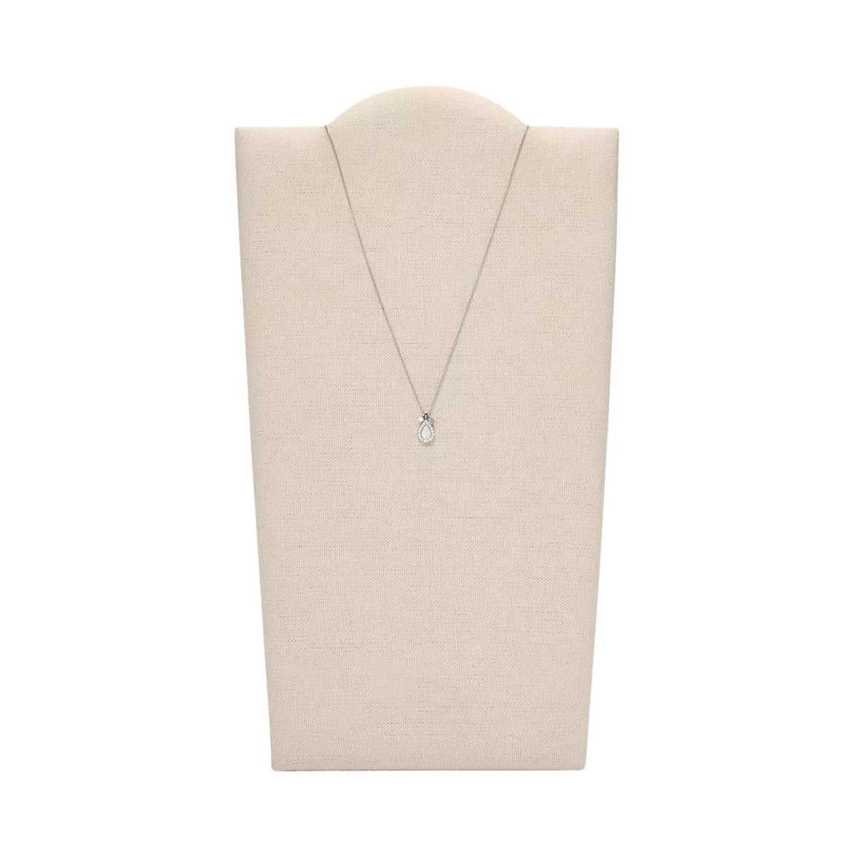Mother-of-pearl pendant necklace on display mannequin