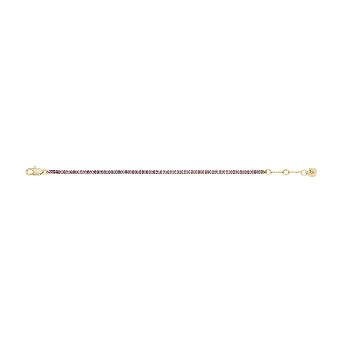 Fossil gold-tone tennis chain bracelet with amethyst pavé stones