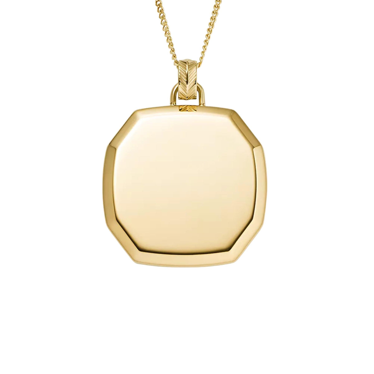 Gold-tone octagon pendant necklace with slim chain