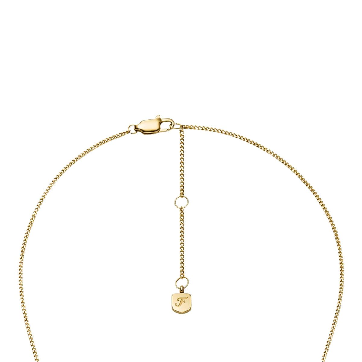 Gold-tone chain necklace with lobster clasp and small F logo charm