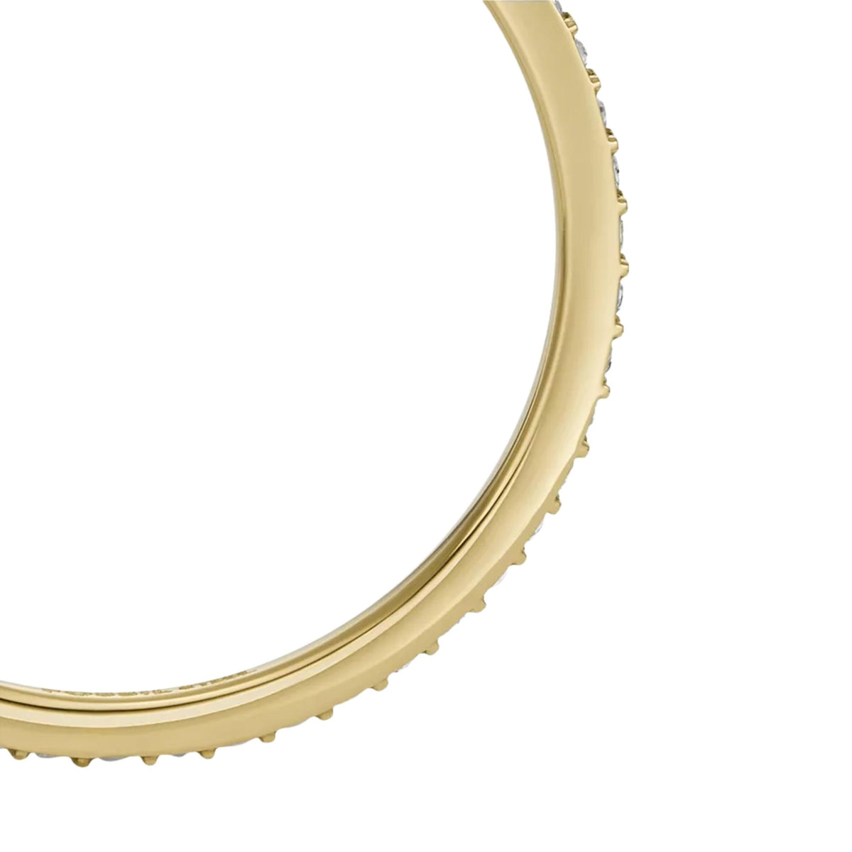 Fossil gold-tone stainless steel ring band with pavé-style edge detail
