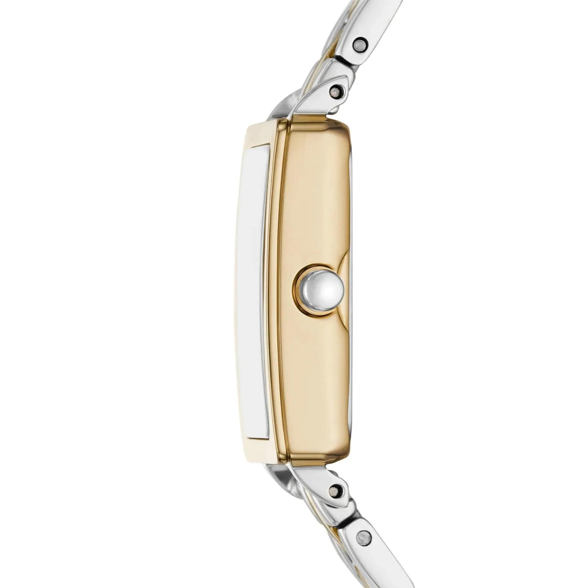 Profile View of Gold-Tone Case and Crown on Skagen Hagen SKW3155 Watch