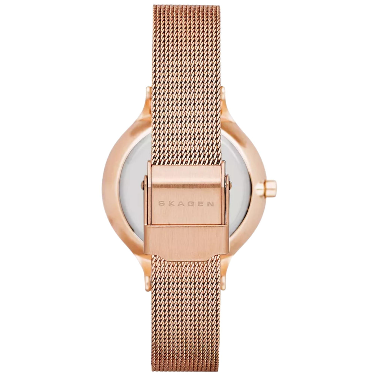 Skagen Anita Lille SKW2151 rose gold steel mesh strap and clasp back view