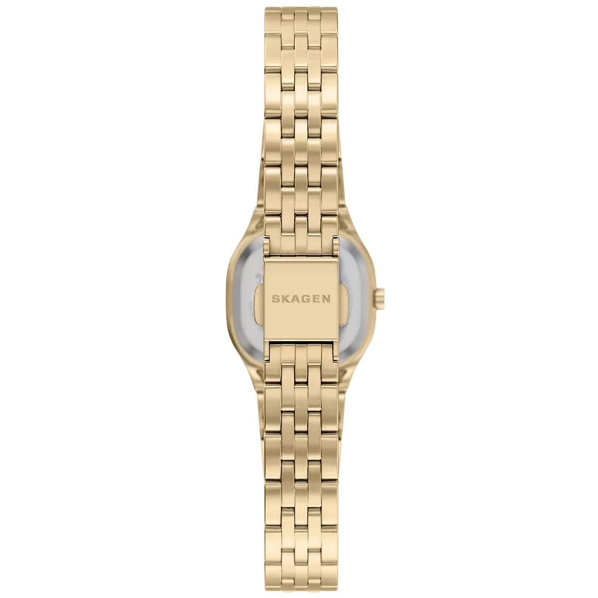 Skagen Mellem Micro SKW3177 gold-tone deployment clasp with engraved Skagen logo