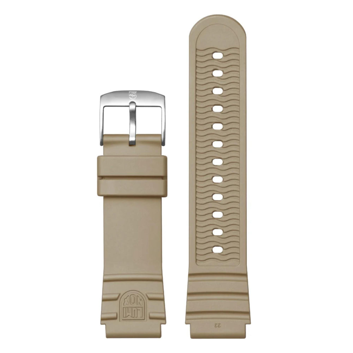 Brown rubber strap with silver buckle for the Luminox Leatherback Sea Turtle XS.0326 watch