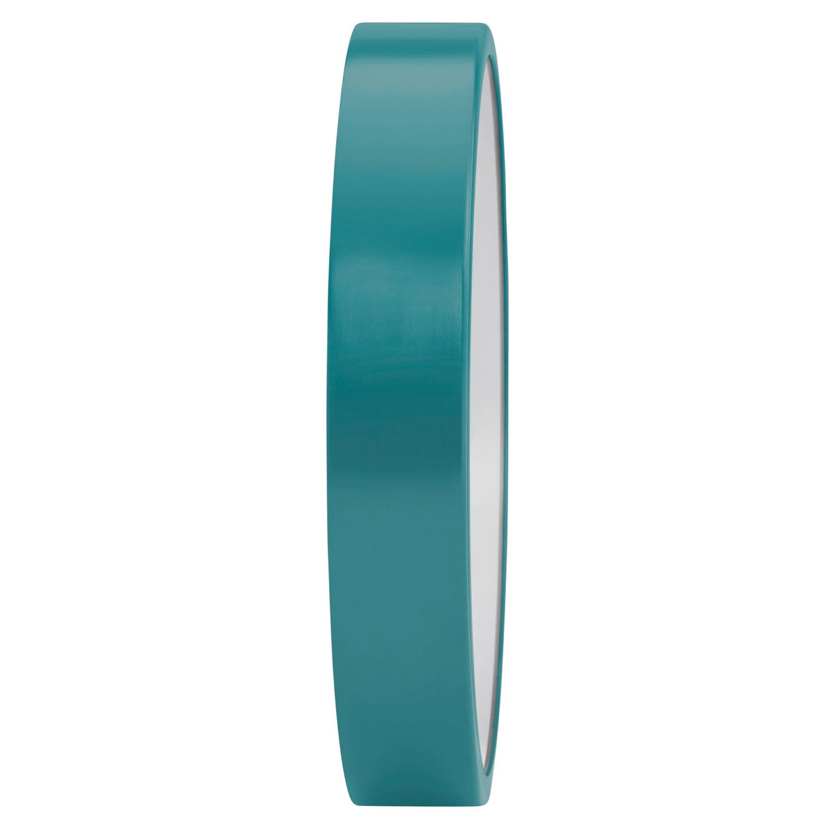 Clean side profile view showing the slim thickness and depth of the teal case on the Mondaine A990.CLOCK.10SBD
