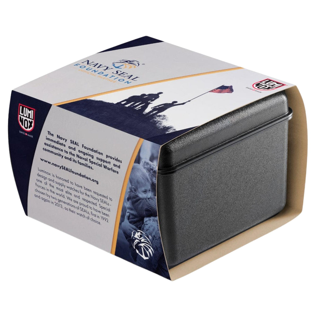 Navy SEAL Foundation watch presentation box with brand logo and outer label