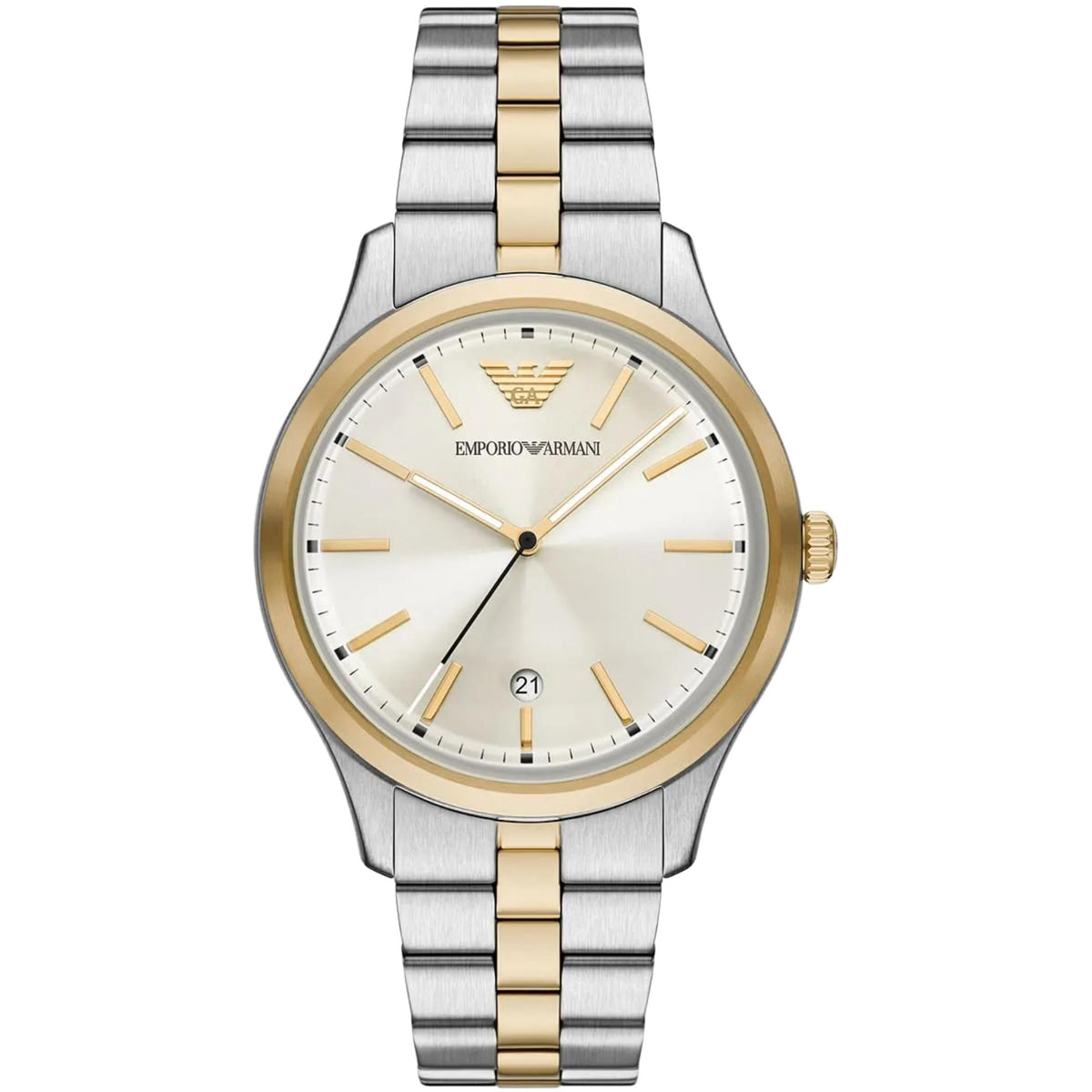 Emporio Armani Dario 41mm AR11735 beige dial front view