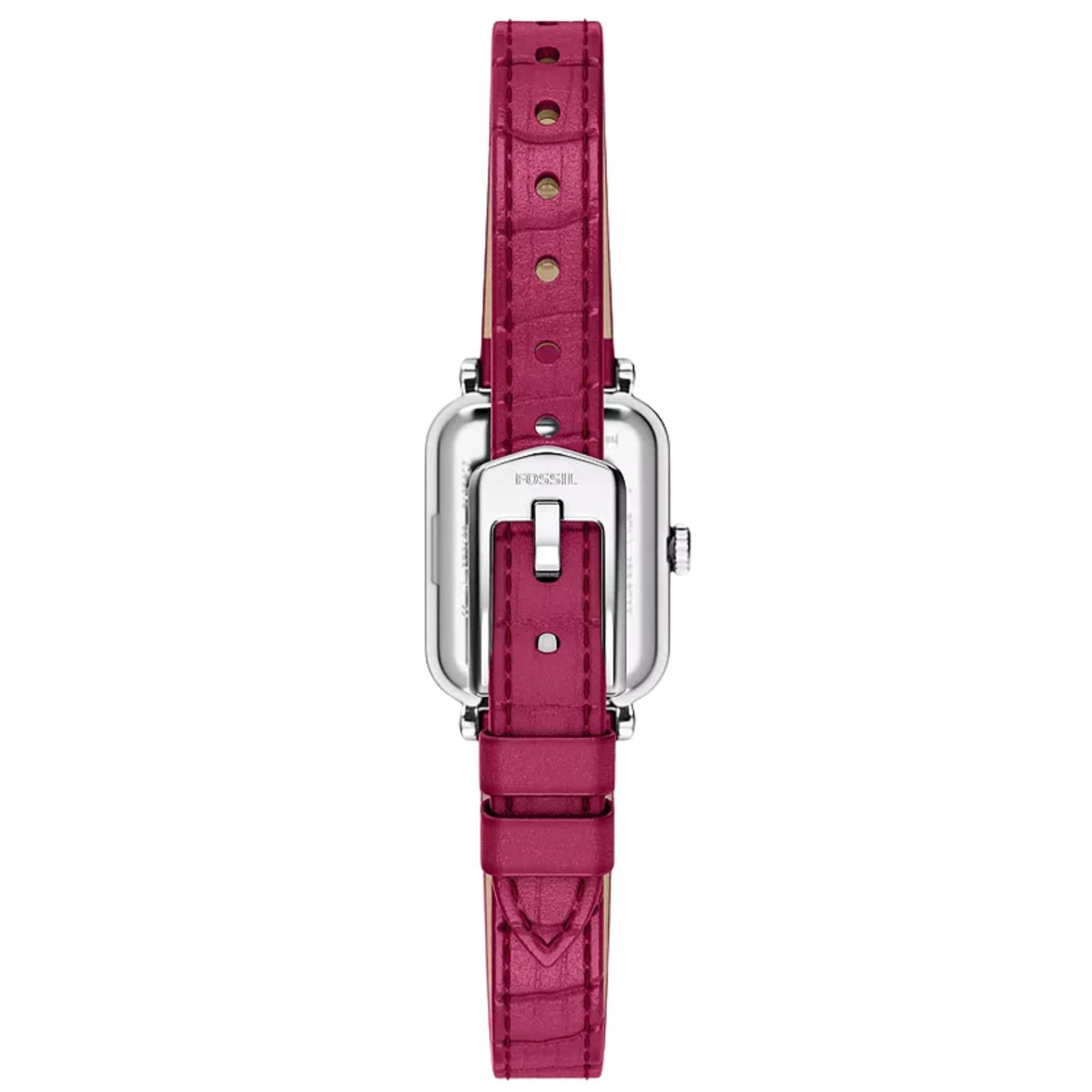 Fossil Raquel ES5466 magenta leather strap and buckle back view