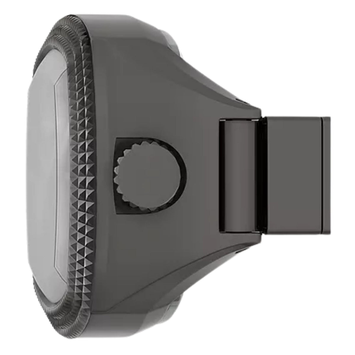Side profile view of the Fossil Machine x Nick Jonas LE1212 ring watch, highlighting the textured bezel and flush adjustment crown
