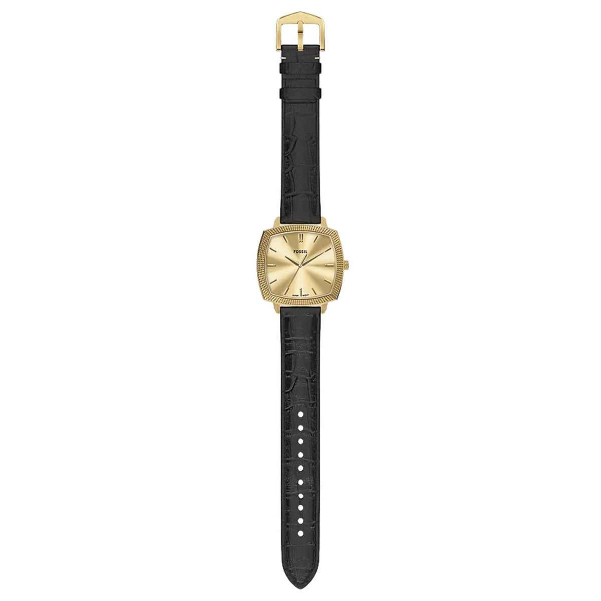 Fossil Machine x Nick Jonas LE1214 full watch and extended black leather strap view