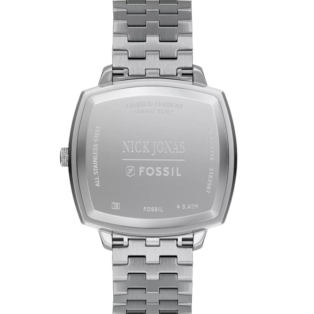 Fossil Machine x Nick Jonas LE1216 engraved case back with Nick Jonas signature detail