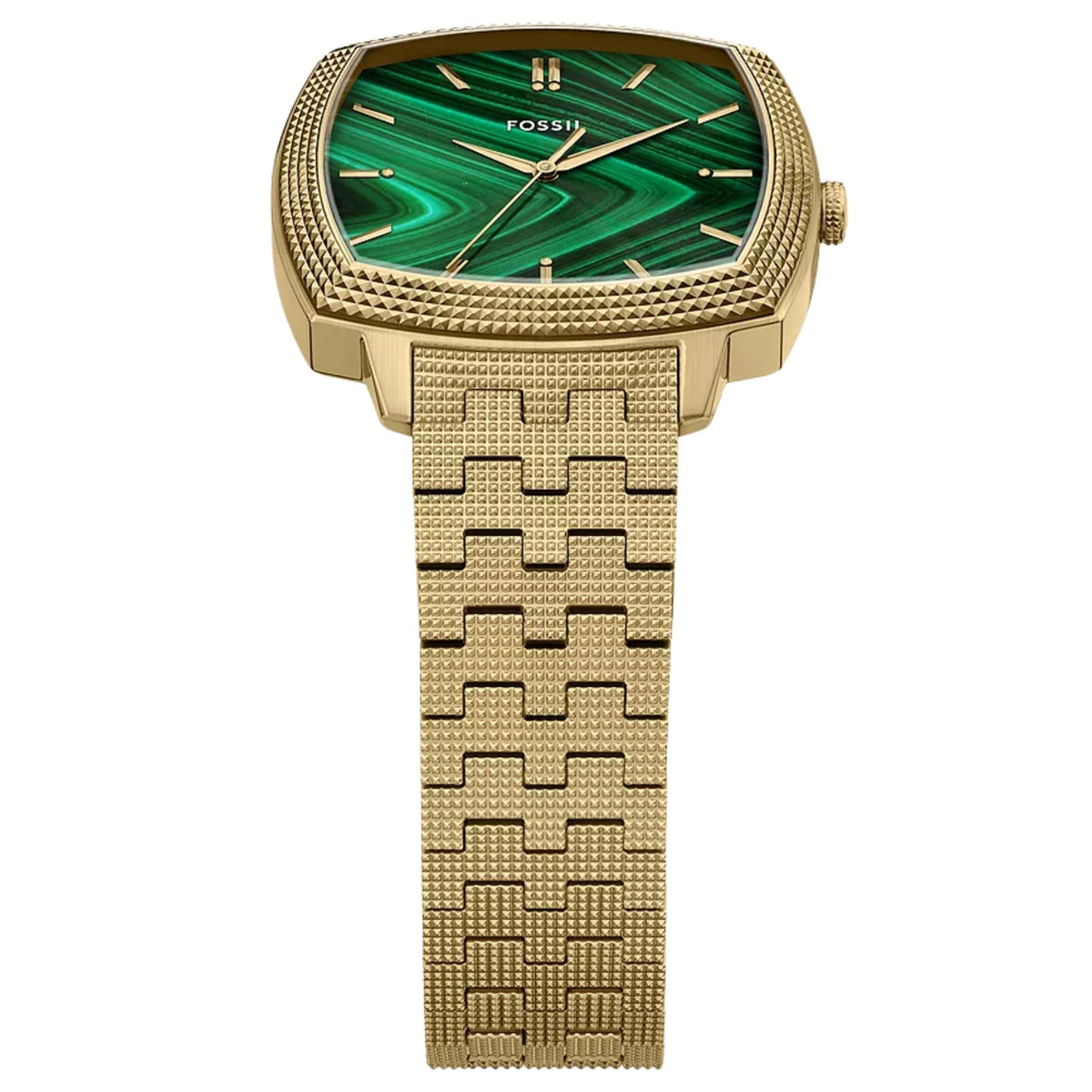 Fossil Machine x Nick Jonas LE1217 green dial watch perspective front view