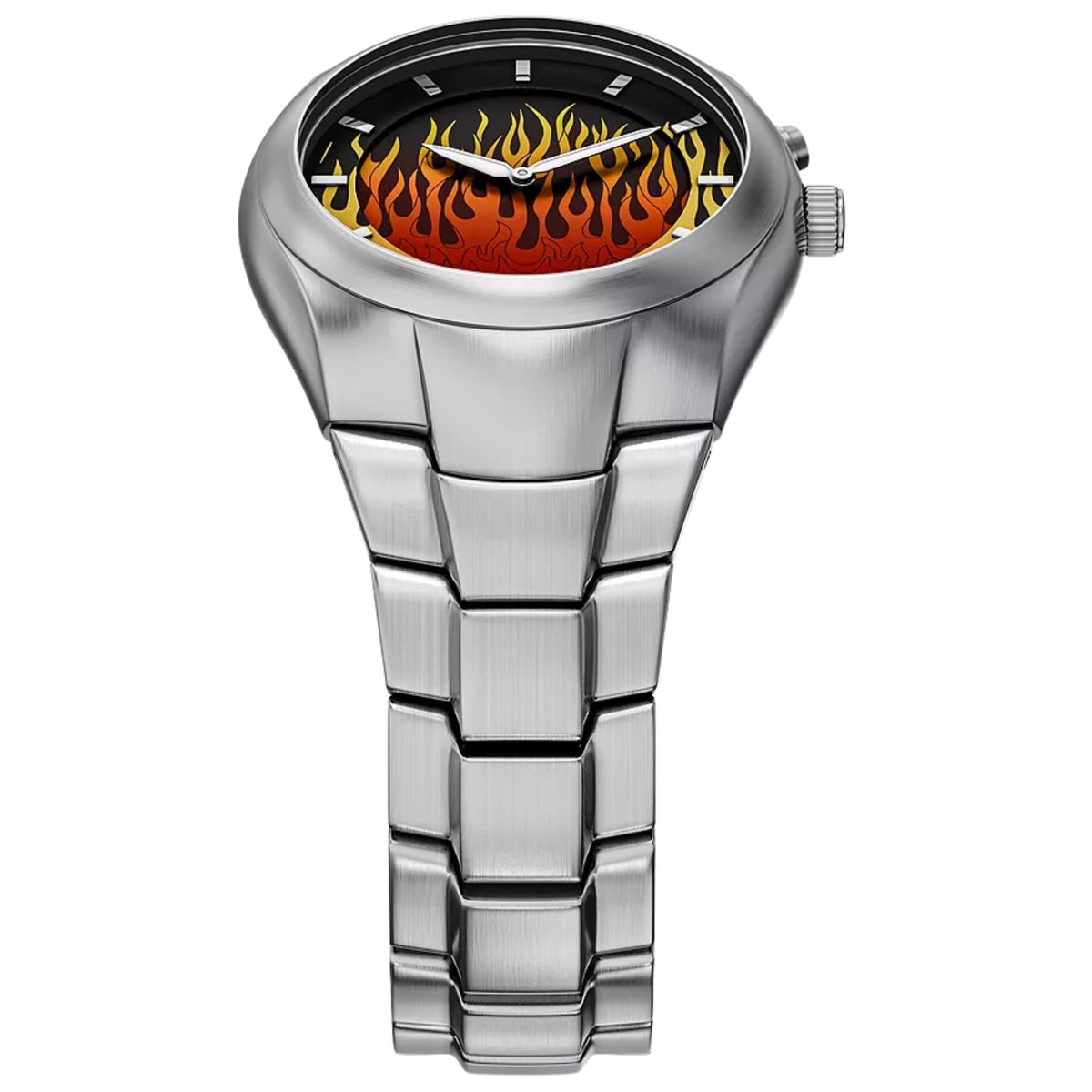Fossil Y2K Big Tic 40mm Limited Edition Digital Steel Quartz Watch LE1230 top down view of bracelet and dial