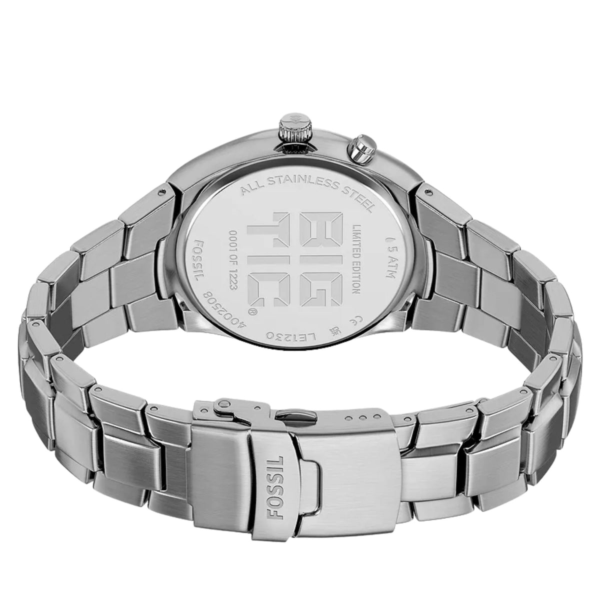 Fossil Y2K Big Tic 40mm Limited Edition Digital Steel Quartz Watch LE1230 engraved limited edition caseback view