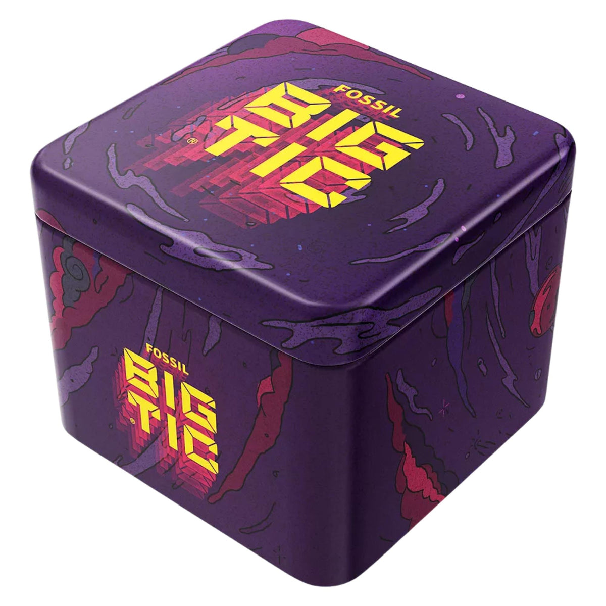 Fossil Y2K Big Tic LE1231 purple graphic collectible tin packaging box