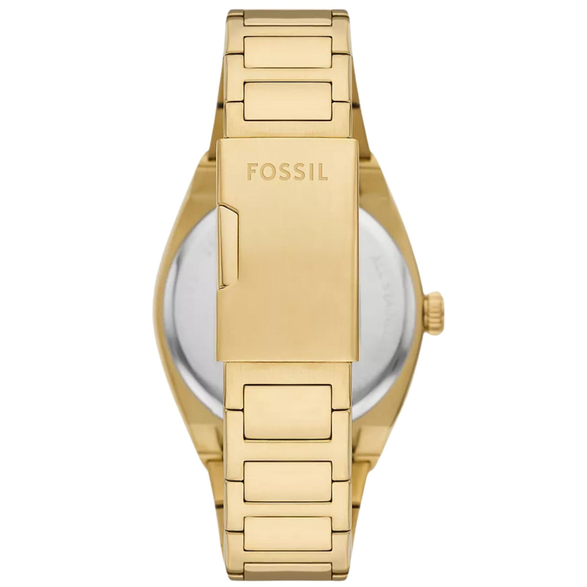 Fossil Everett FS5965 gold-tone steel bracelet and fold-over clasp detail