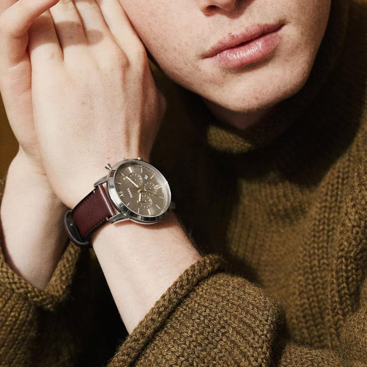 Fossil Neutra FS6129 watch worn on a wrist lifestyle view