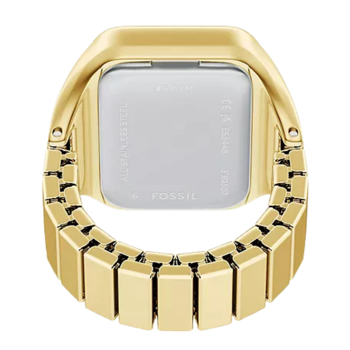 Fossil Raquel ES544 green dial steel ladies quartz ring watch caseback and expansion band interior