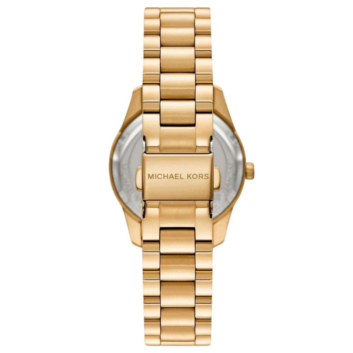 Michael Kors Lexington MK4982 gold tone steel bracelet and clasp detail