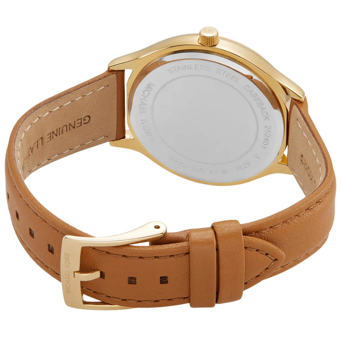 Michael Kors Slim Runway MK7543 stainless steel caseback view