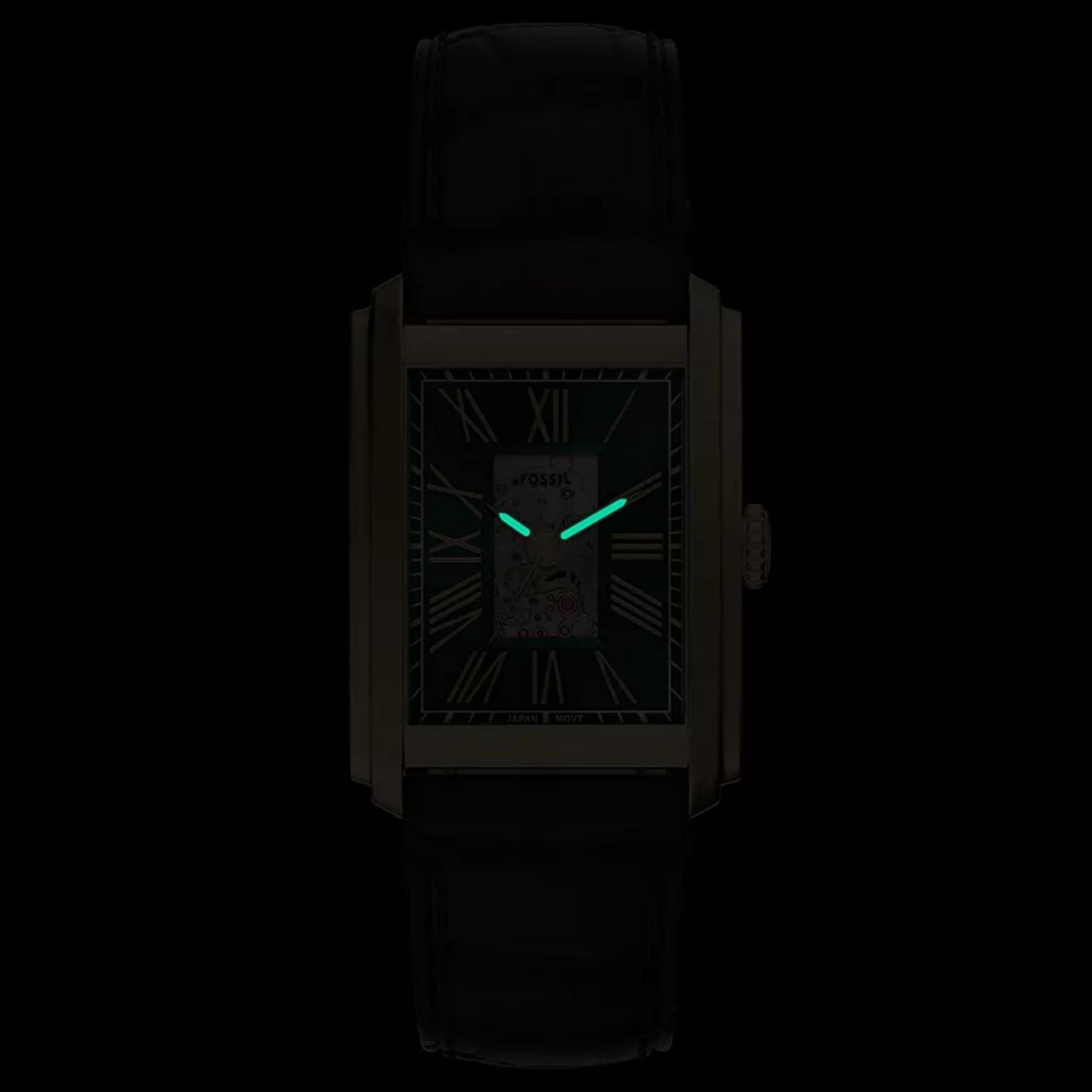 Fossil Carraway ME3271 glowing hands in dark view